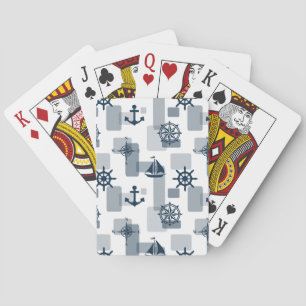 Nautical pattern poker cards