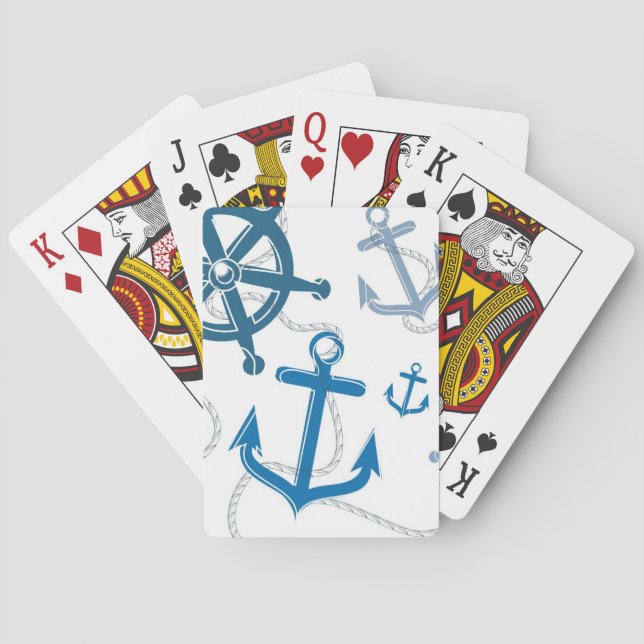 Nautical pattern poker cards (Back)