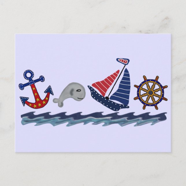 Nautical Pattern Postcard (Front)