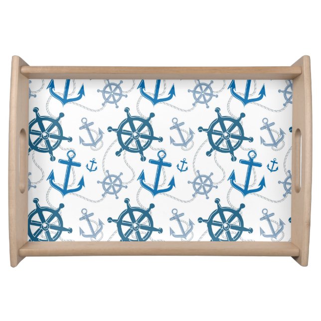 Nautical pattern serving tray (Front)