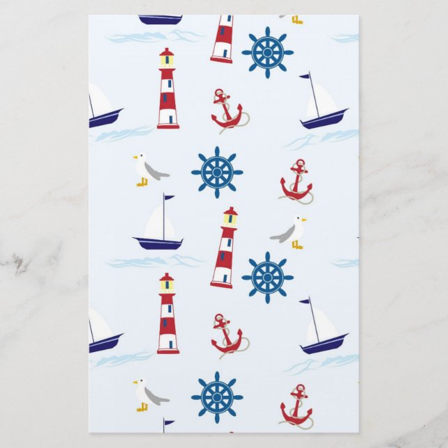 Nautical Pattern Stationery (Front)