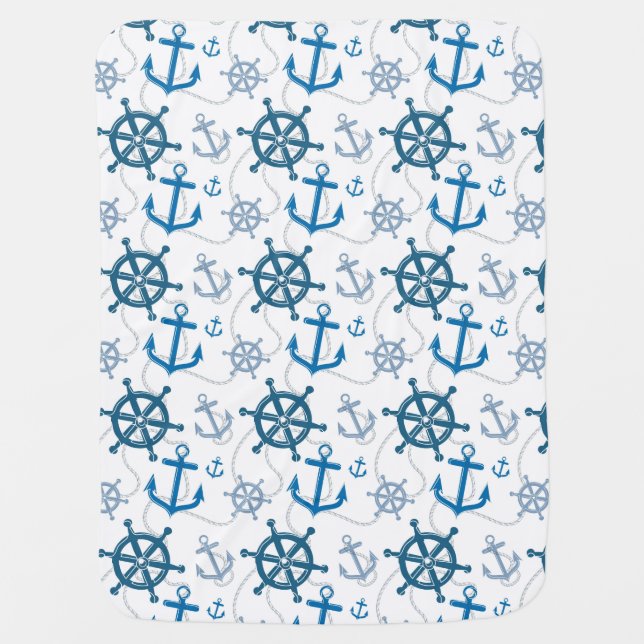Nautical pattern swaddle blanket (Front)