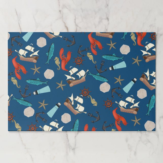 Nautical Pattern Tearaway Paper Placemats (Front)