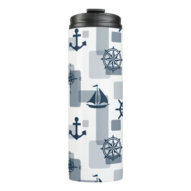 Nautical pattern thermal tumbler (Front)