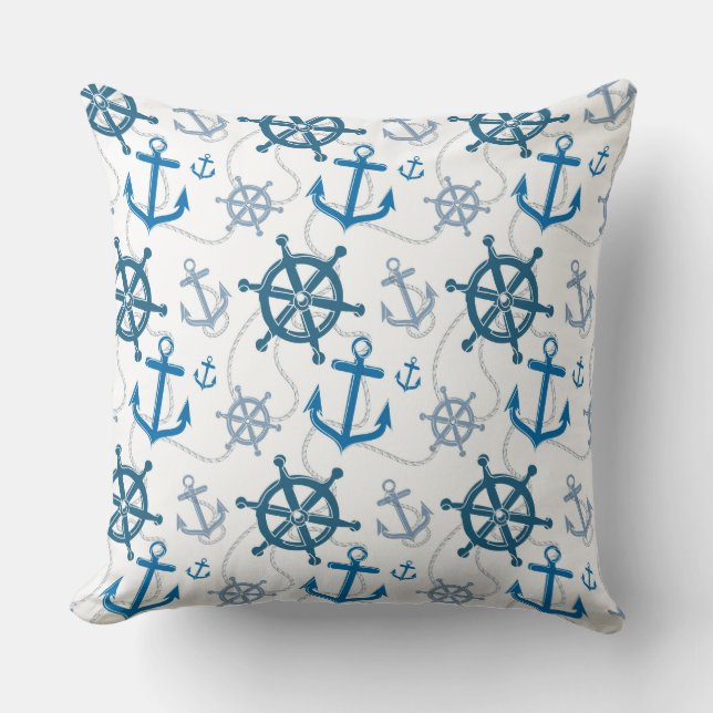 Nautical pattern throw pillow (Front)