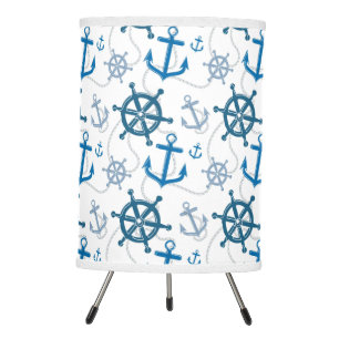 Nautical pattern tripod lamp