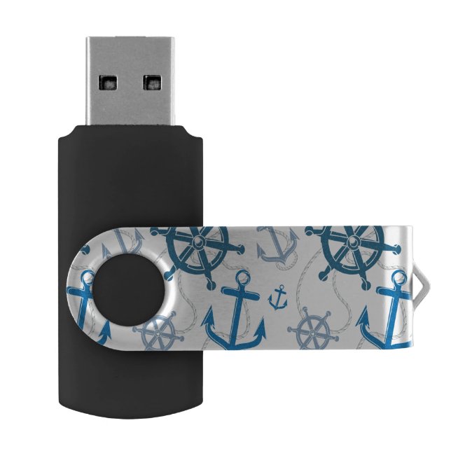 Nautical pattern USB flash drive (Opened)