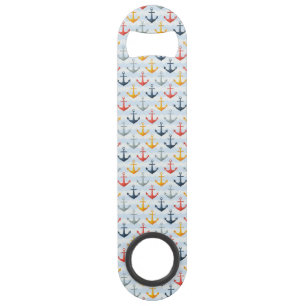Nautical Pattern with Anchors Bar Key