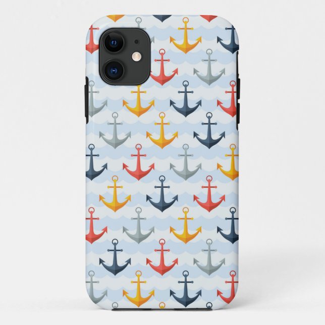 Nautical Pattern with Anchors Case-Mate iPhone Case (Back)