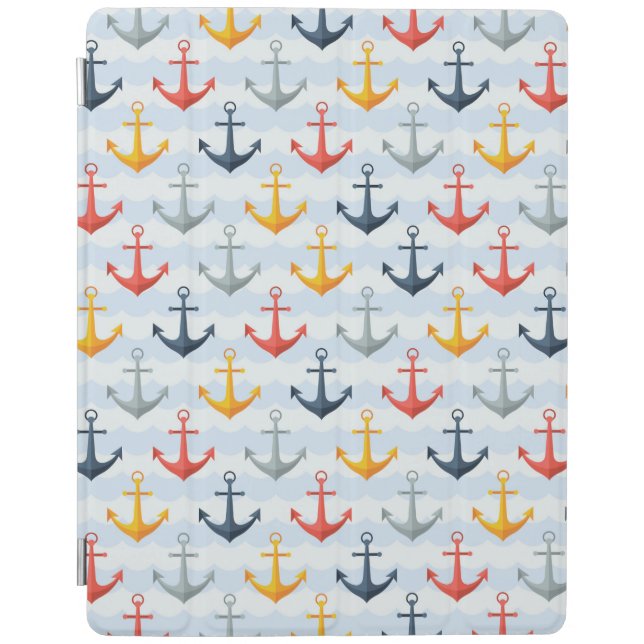 Nautical Pattern with Anchors iPad Smart Cover (Front)