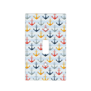 Nautical Pattern with Anchors Light Switch Cover