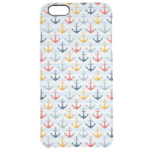 Nautical Pattern with Anchors Clear iPhone 6 Plus Case