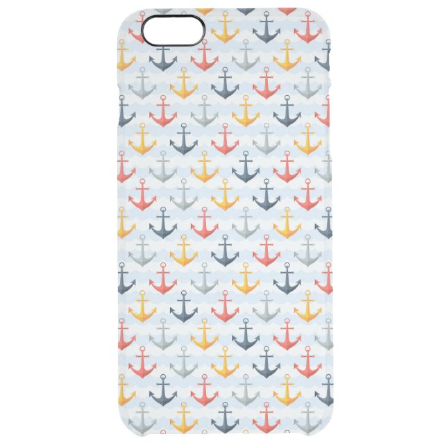 Nautical Pattern with Anchors Uncommon iPhone Case (Back)