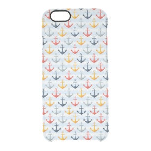 Nautical Pattern with Anchors Clear iPhone 6/6S Case