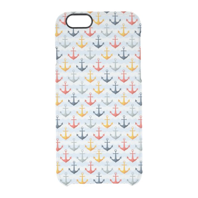 Nautical Pattern with Anchors Uncommon iPhone Case (Back)