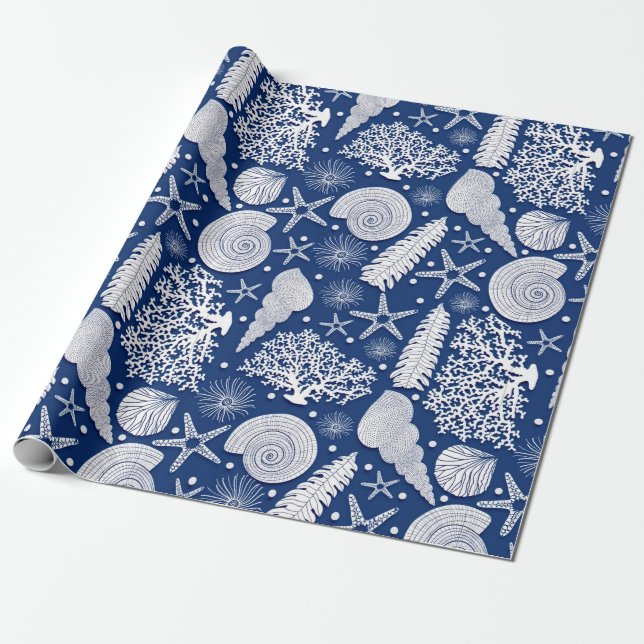 Nautical Pattern Wrapping Paper (Unrolled)