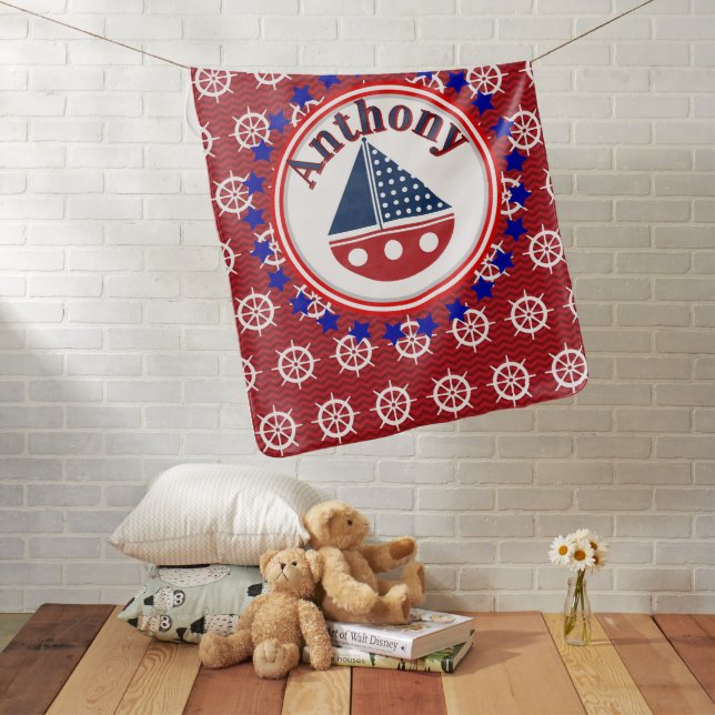 Nautical Personalized Baby Blanket (In Situ)