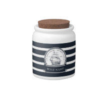 Nautical Personalized Boat Name Modern Candy Jar