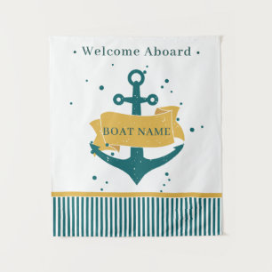Nautical Personalized Boat Name Tapestry