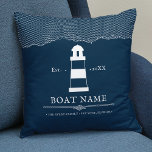 Nautical Personalized Lighthouse Boat Name Throw Pillow at Zazzle