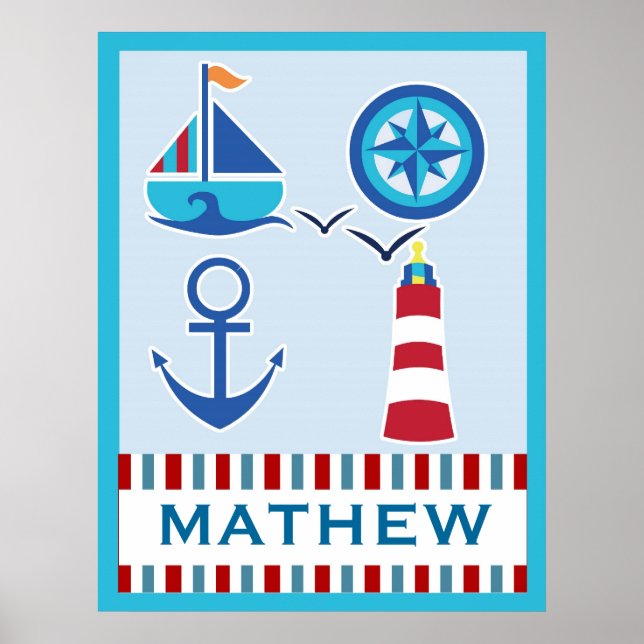 Nautical Personalized Name Art Print (Front)