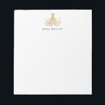 Nautical Personalized Notepad, Gold Octocpus Notepad<br><div class="desc">Use the template to add personalization to the top of the notepad.</div>