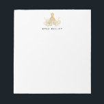 Nautical Personalized Notepad, Gold Octocpus Notepad<br><div class="desc">Use the template to add personalization to the top of the notepad.</div>
