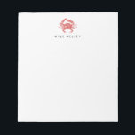 Nautical Personalized Notepad, Red Crab Notepad<br><div class="desc">Use the template to add personalization to the top of the notepad.</div>