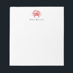 Nautical Personalized Notepad, Red Crab Notepad<br><div class="desc">Use the template to add personalization to the top of the notepad.</div>