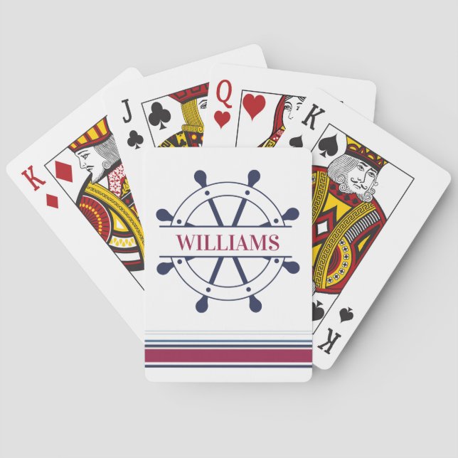 Nautical Personalized Poker Cards (Back)