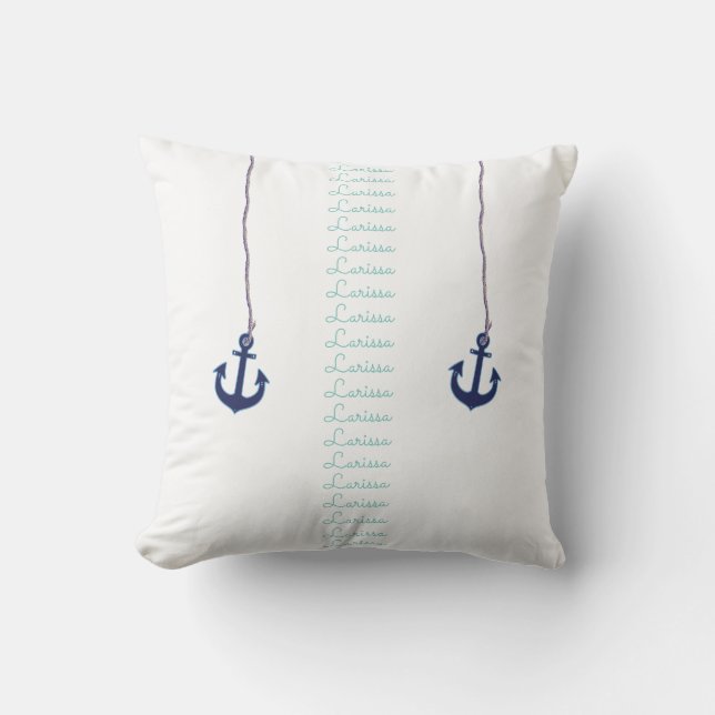 nautical & personalized sea inspired design of throw pillow (Front)