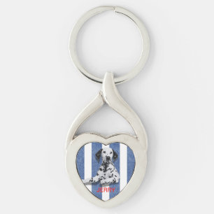 Nautical Pet Name & Photo Metal Keychain