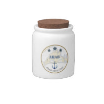 Nautical Pet Treat Jar Martha's Vineyard with Name