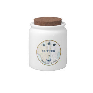 Nautical Pet Treat Jar South Florida with Name