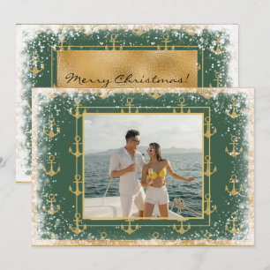 Nautical Photo Green Christmas Xmas Card