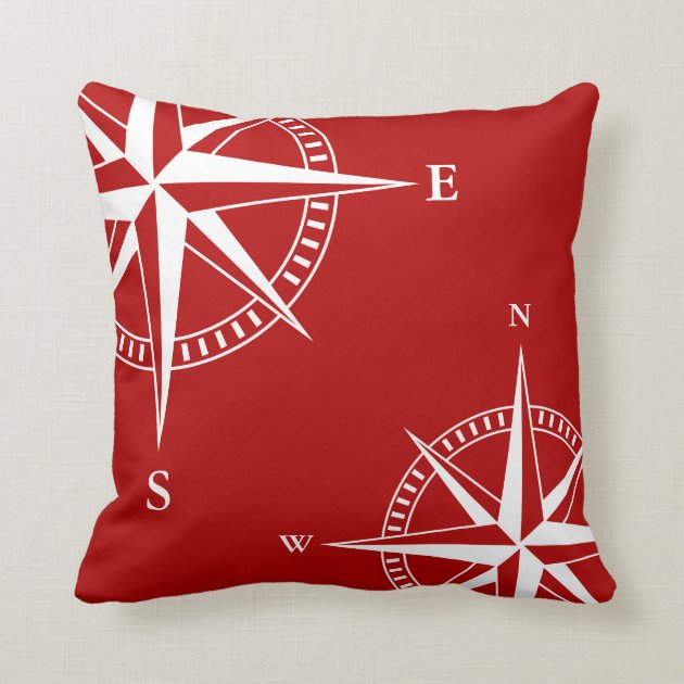 red nautical throw pillows