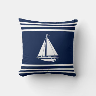 Nautical Pillow, Sailboat, Maritime Throw Pillow
