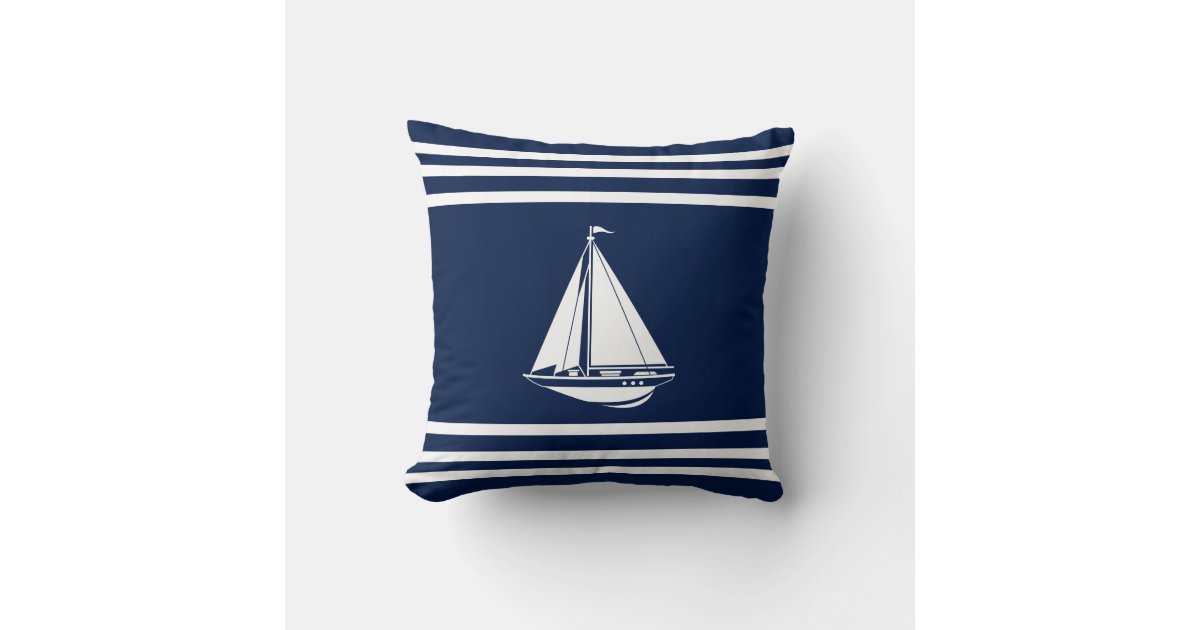 Nautical Pillow, Sailboat, Maritime Throw Pillow Zazzle