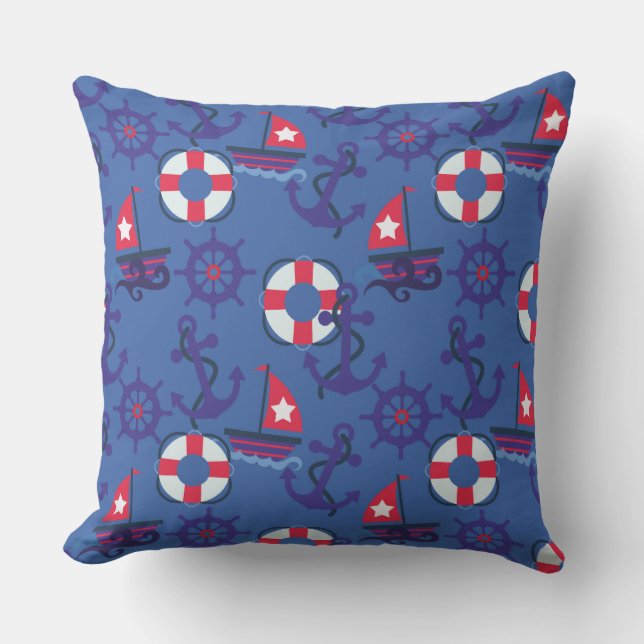 Nautical Pillows for the Party Barge! | Sailboats (Front)