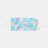 Nautical Pink And Blue Ocean Seashell Adult Cloth Face Mask (Front, Folded)