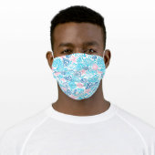 Nautical Pink And Blue Ocean Seashell Adult Cloth Face Mask (Worn)