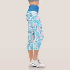 Nautical Anchor Pattern Print Women Leggings