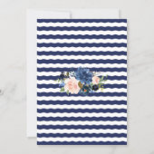 Nautical Pink Blush Blue Floral Anchor Wedding Invitation (Back)