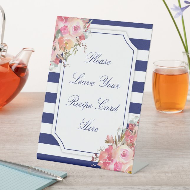 Nautical Pink Floral Pedestal Sign (In SItu)