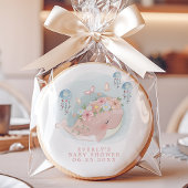 Nautical Pink Whale Jellyfish Girl Baby Shower Sugar Cookie