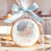 Nautical Pink Whale Jellyfish Girl Baby Shower Sugar Cookie
