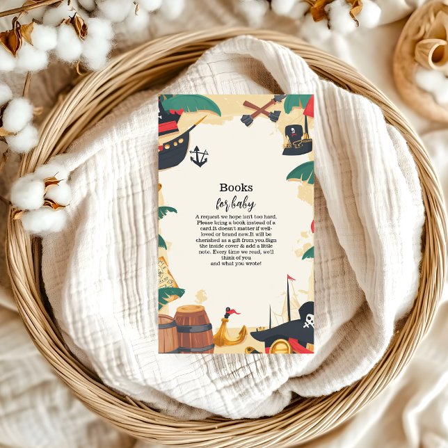 Nautical Pirate Ahoy It's a Boy Books for Baby Enclosure Card (Creator Uploaded)