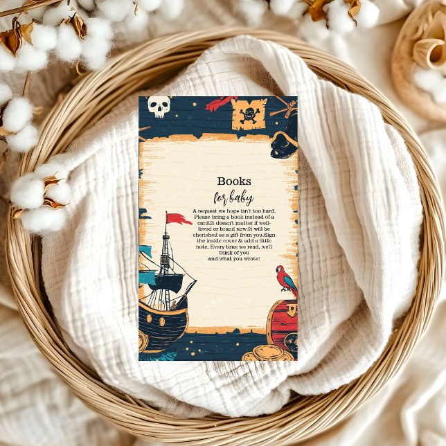 Nautical Pirate Baby Shower Books for Baby Enclosure Card (Creator Uploaded)