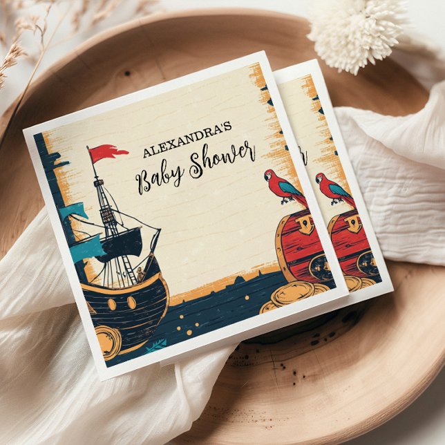 Nautical Pirate Baby Shower Napkins (Creator Uploaded)