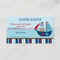 Nautical Pirate Diaper Raffle Tickets Enclosure Card
